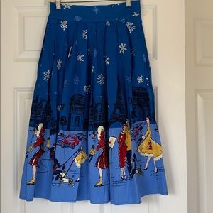 ModCloth Banned winter scenes circle skirt XS BNWT